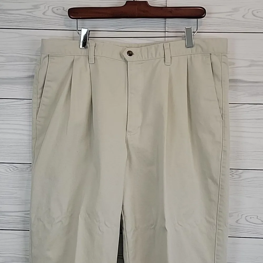 Docker Chino Pants Vintage 90s Pleated Front - Light Tan Mens Size 38